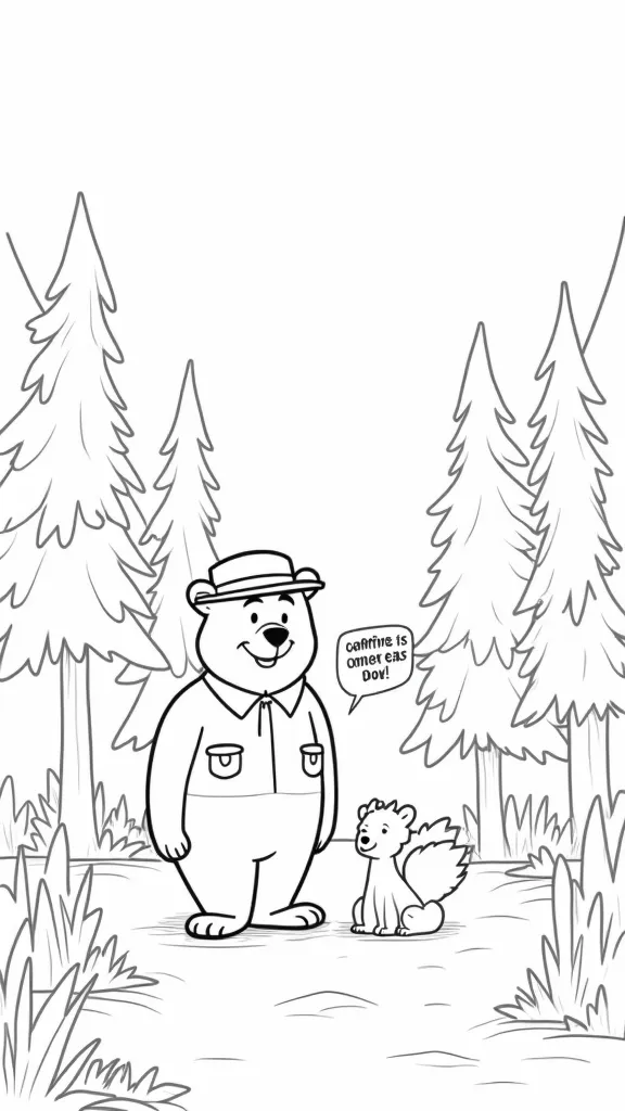 Páginas para colorear de Smokey Bear